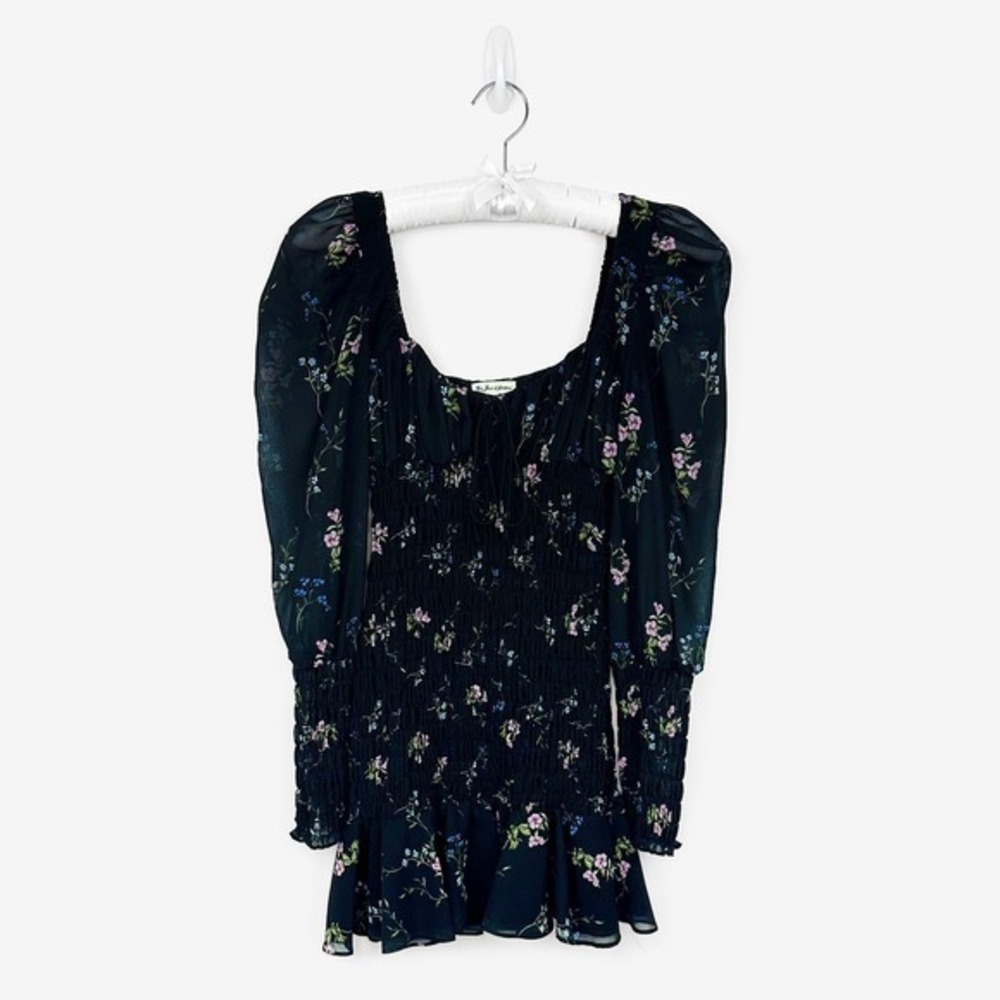 For Love & Lemons Dixon Mini Dress Size XS Black Floral